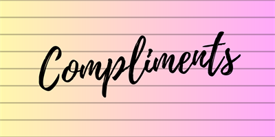 compliments handwritten type on neon background